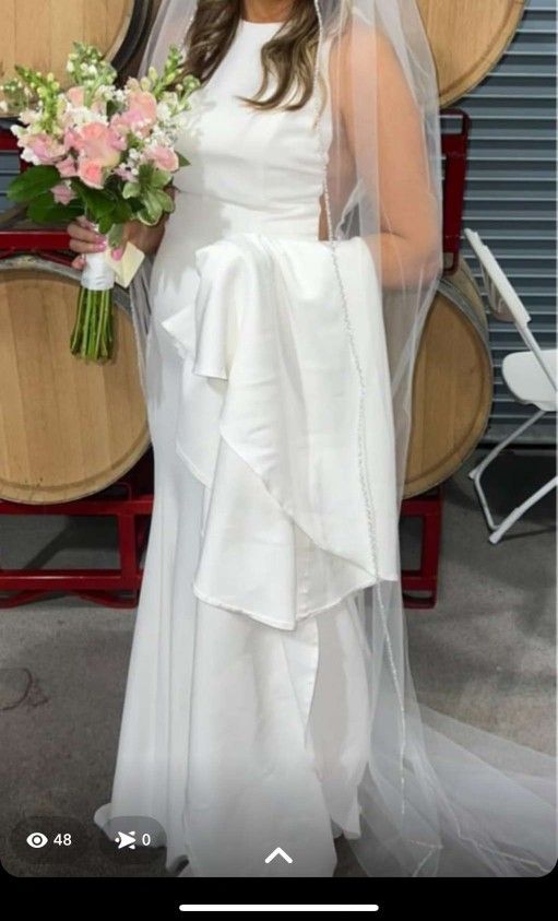 Elegant White Wedding Dress. 