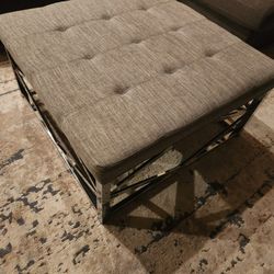 Ottoman Style Coffree Table With Crome Frame