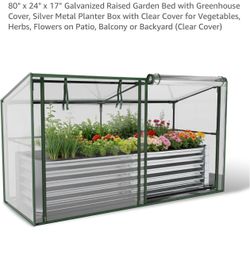 Galvanized Raised Garden Bed with Greenhouse Cover