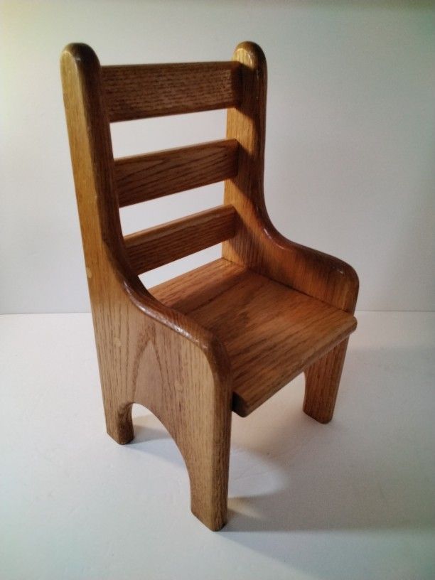 A Oak Doll Chair Made Really Well . Look At Size.