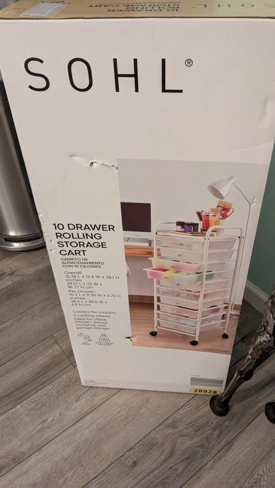 10 Drawer Rolling Storage Cart, Brand New!!