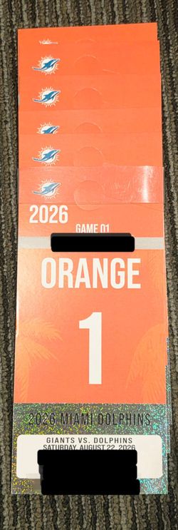 Miami Dolphins - Orange Parking Pass - FULL SEASON (All Games)