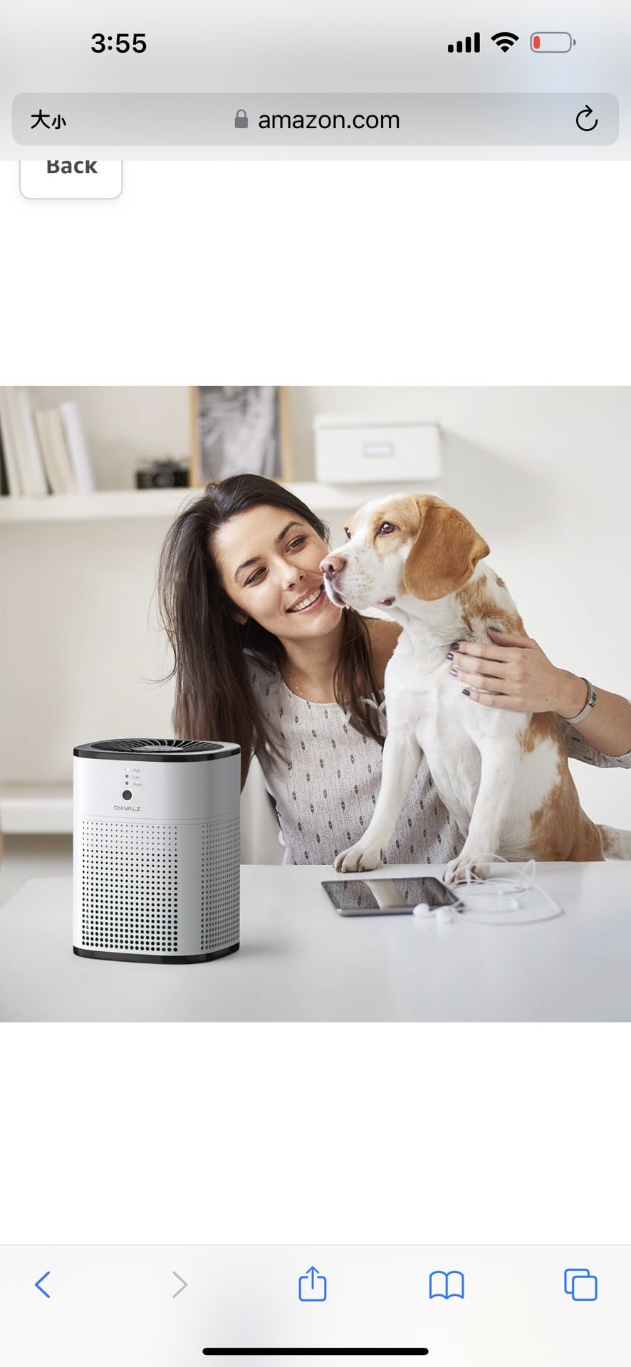 Air Purifiers for Bedroom, CHIVALZ Air Purifiers for Home, Quiet Air Cleaner with 24dB Sleep Mode, H13 HEPA Filter for Allergies, Pollen, Smoke, Pet D