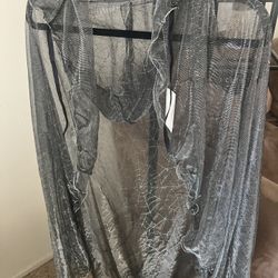 Costume Cape Silver With Hood 