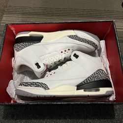 Size 9 - Jordan 3 Retro Mid White Cement Reimagined