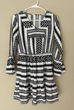 Aztec Print Dress Black And White Size Small New