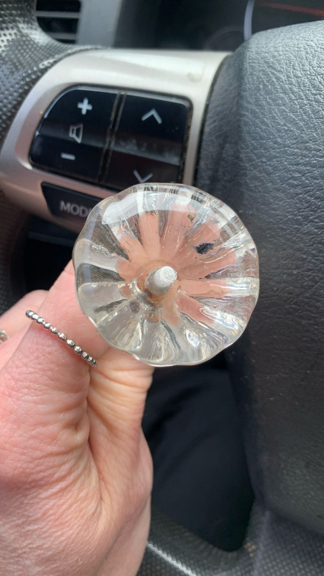 3 Antique Vintage Crystal Glass Knobs