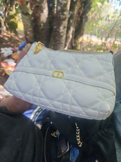 Dior White Quilted Leather Clutch Bag