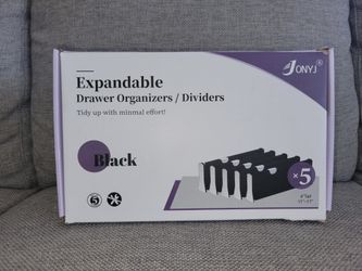 5 BLACK ADJUSTABLE DRAWER DIVIDER/ORGANIZERS!!