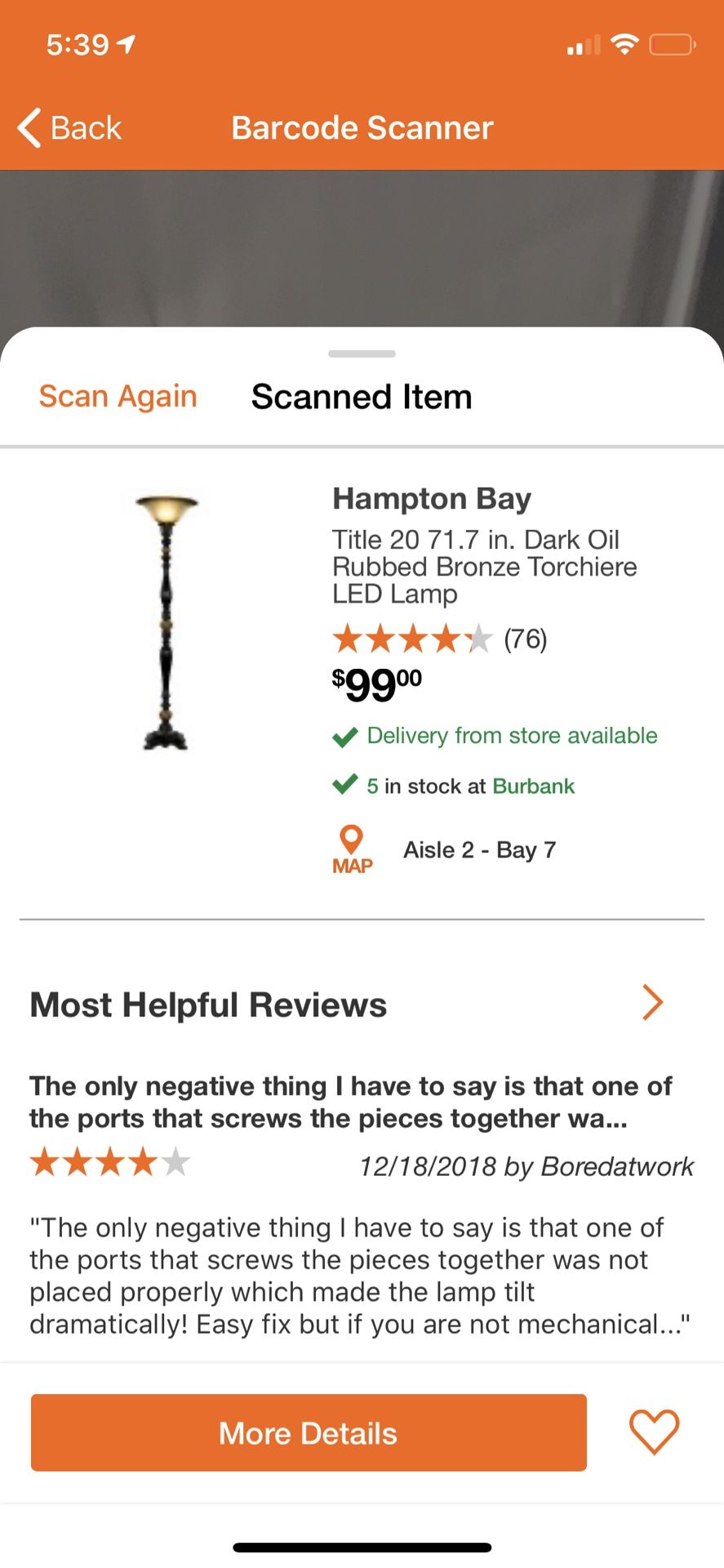 Hampton bay floor lamp