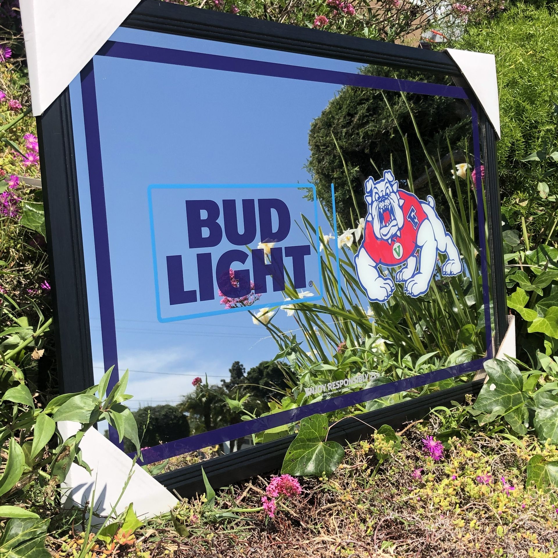 Bud Light Fresno State Bulldogs Beer Bar Mirror “New”