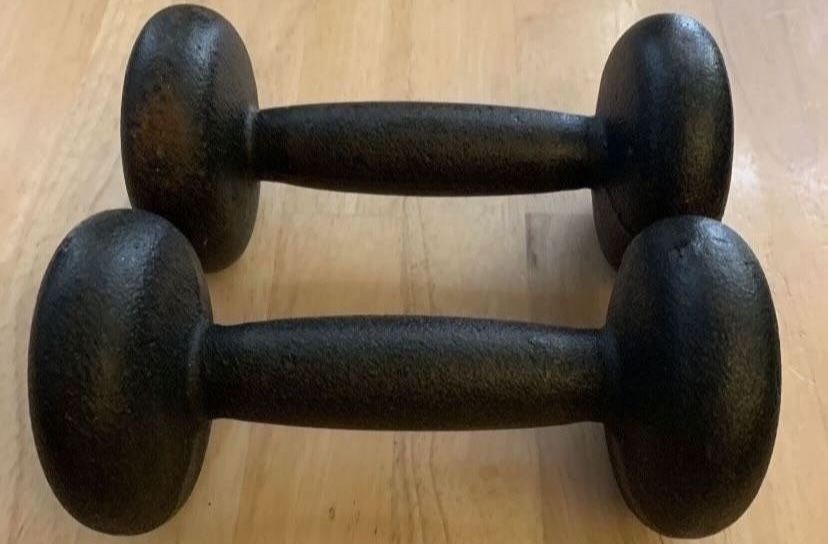 Vintage Cast Iron 5lb Dumbells