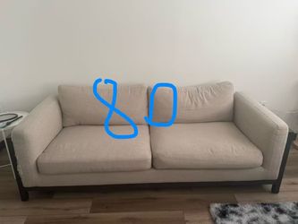 Beige Fabric Two-Seat Sofa