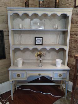 Painted French Country Hutch with Open Shelving