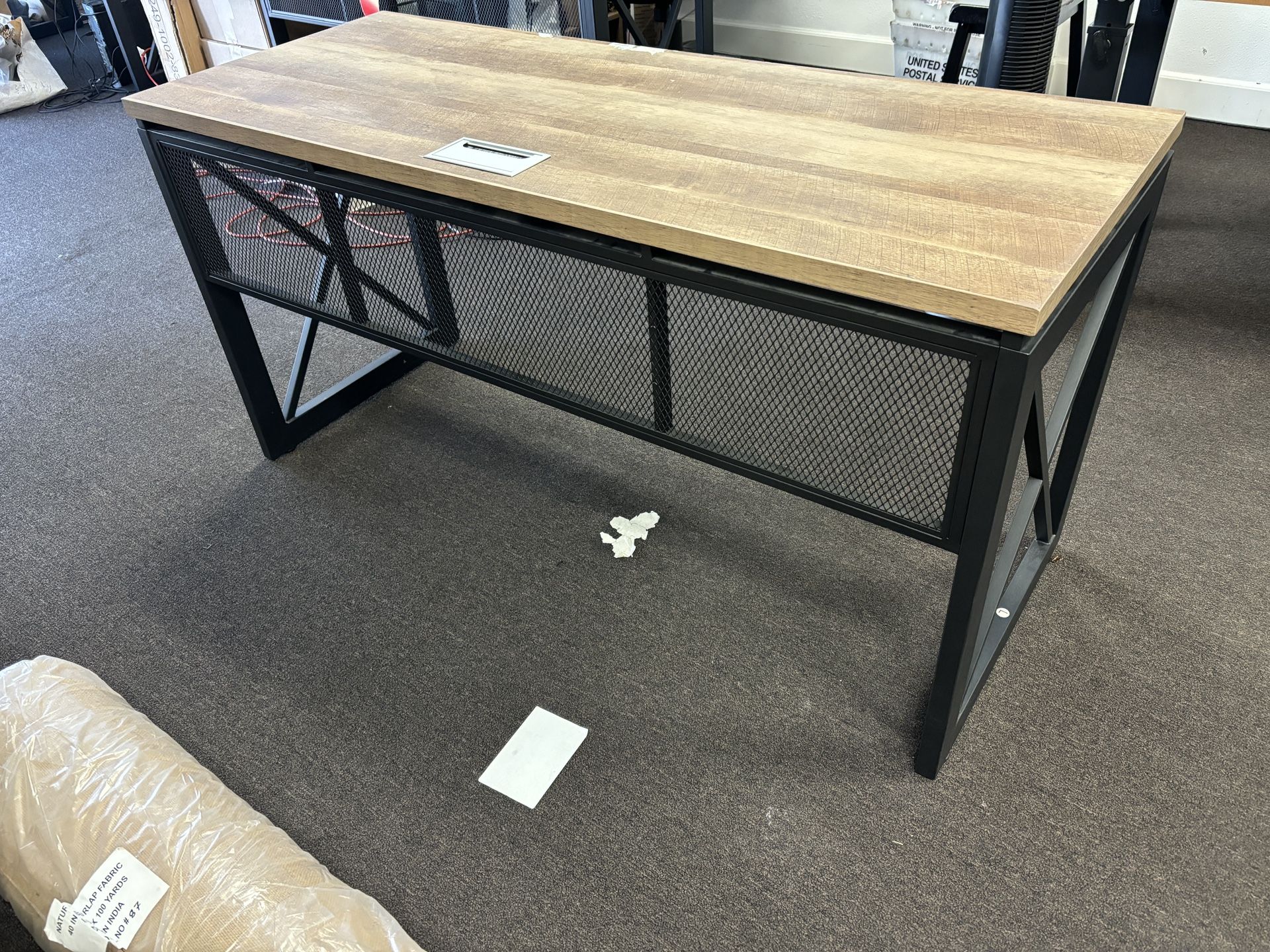 Office Desk Steel Mesh & Wood