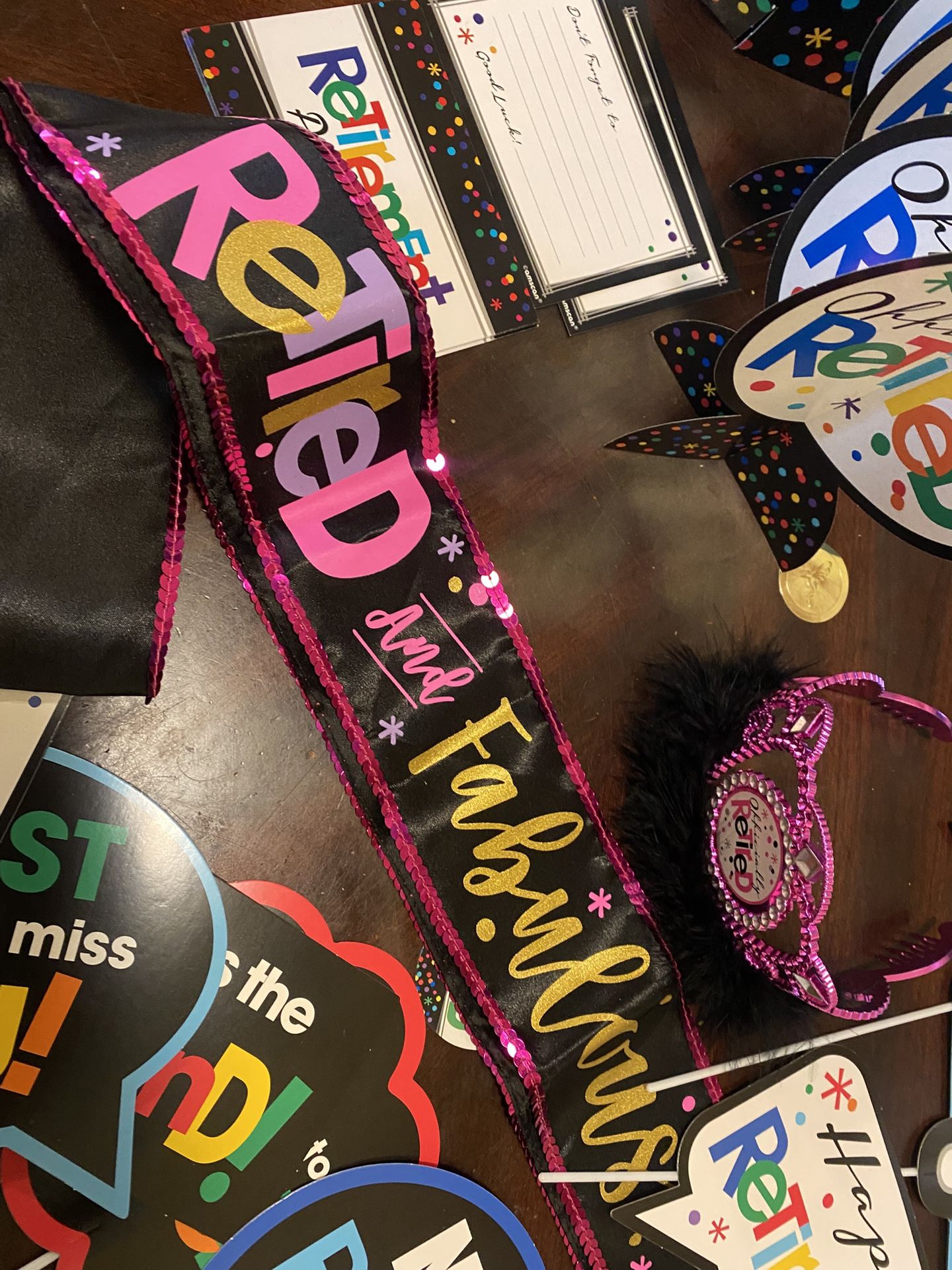Retired party supplies