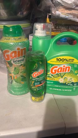 Gain Scent Booster And Gain Laundry Detergent And Gain Dishwashing Soap