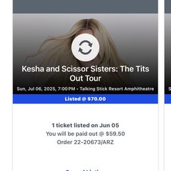 2 Kesha Tickets!! (Row B Seats)