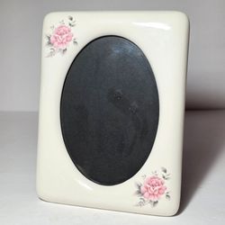 Ceramic Pink Rose Picture Frame