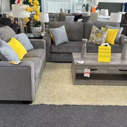 Comfy Grey Sofa & Loveseat Set