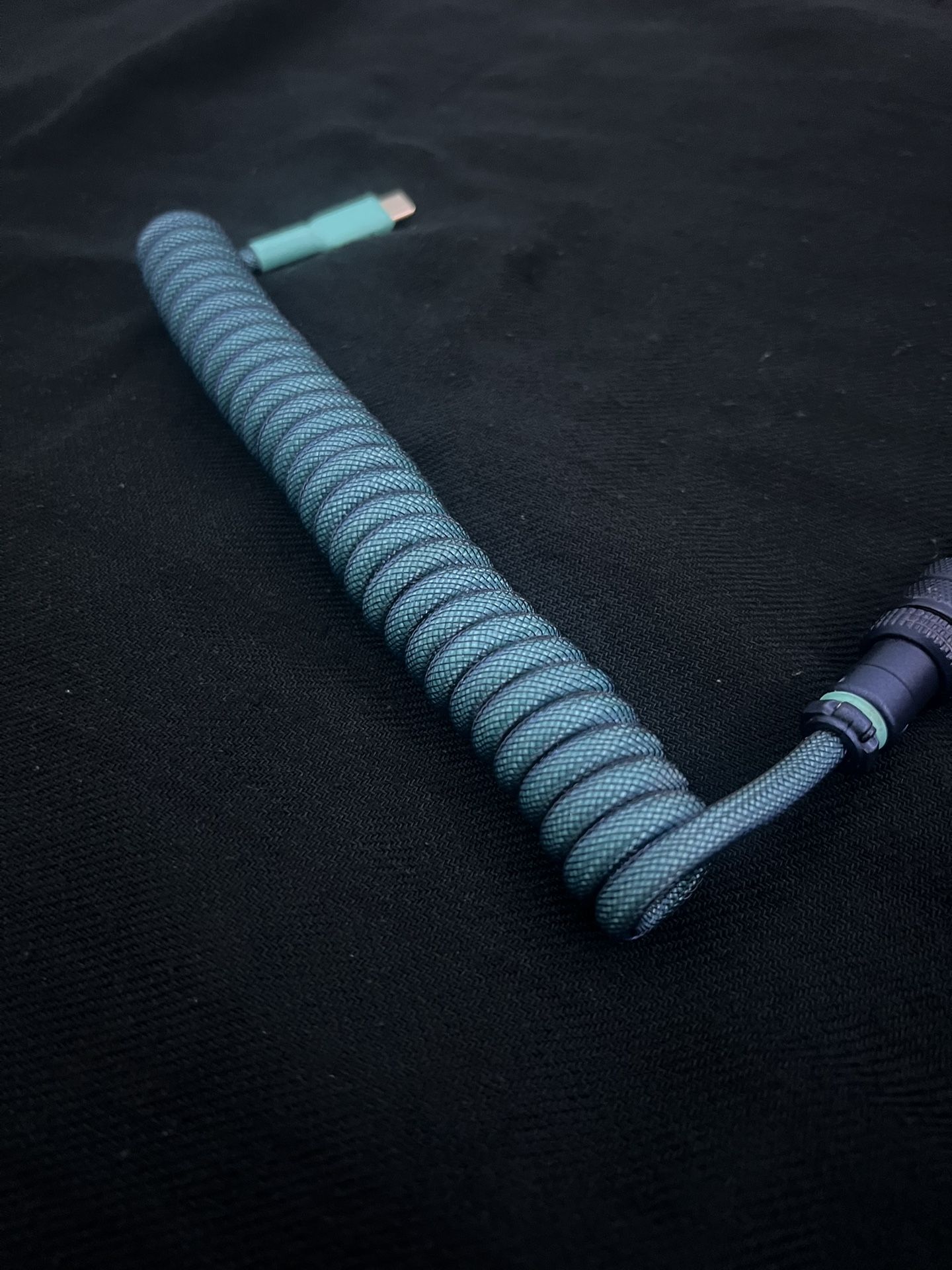 Custom Coiled USB Type C Keyboard Aviator Cable