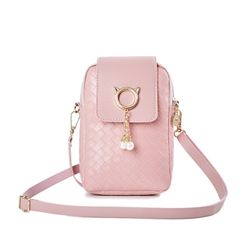 Pink And White Over The Shoulder Pvc Wallet Bag 