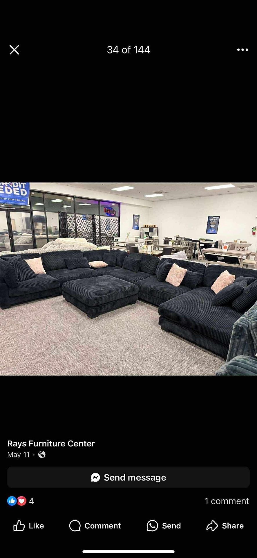 Black XL Sectional Modular Set - Free Delivery