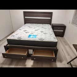 Super Deal 5 Pcs Bedroom Set $998 Queen Bed, 1 Night Stand, Dresser, Mirror & Matt 