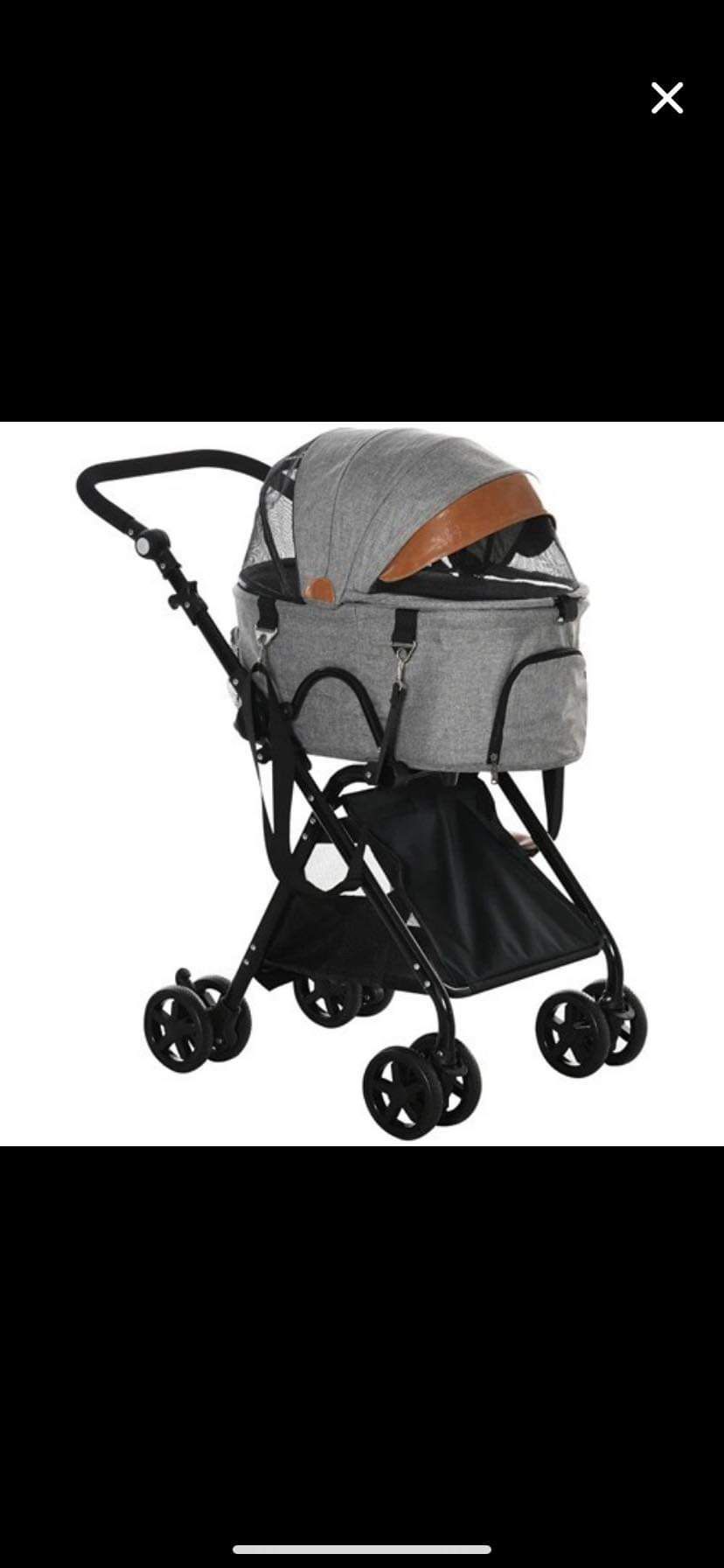 PawHut 2 in 1 Foldable Dog Stroller W/ Suspension, Detachable Carriage Safety Leashes & Basket NEW $
