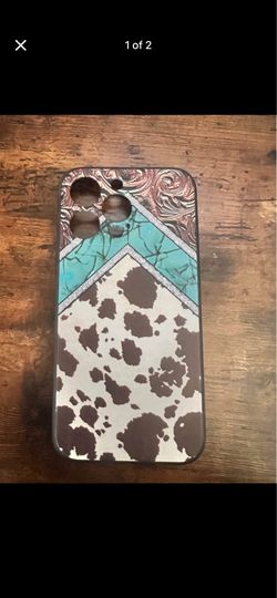 Turquoise Western Cowhide iPhone 13 Pro Case