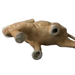 Handmade Medium Light Brown  Ceramnic Elephant Figurine/Statue