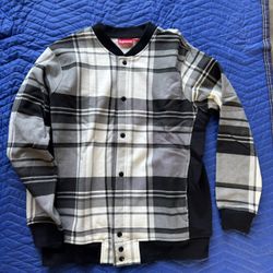 Supreme Button Up Bomber Sweatshirt Jacket