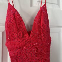 Prom dress - Coral Lace Embellished 