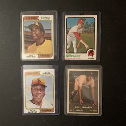 Vintage Baseball Cards Set Of Four 