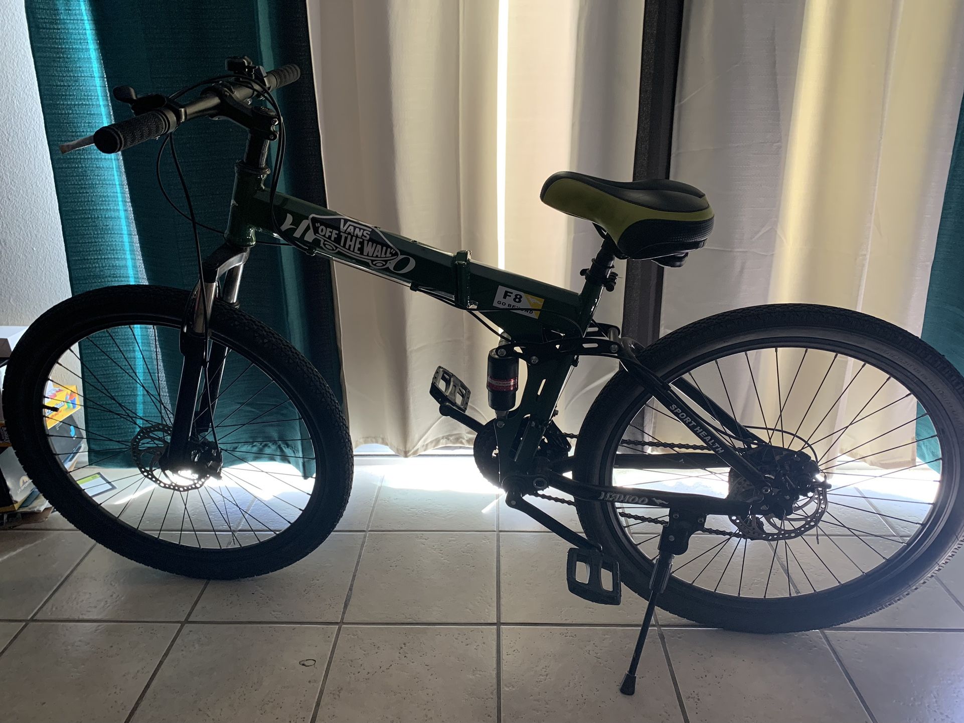 HAHOO 26" Folding All Terrain Mountain Cruiser Bike With Full Suspension