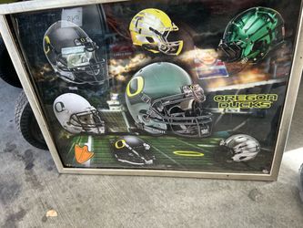 Oregon Ducks Football Helmets Framed Poster