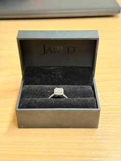 Jared 14K White Gold Lab-Created Diamond Halo Ring