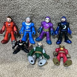 Imaginext lot of 7 Knights Purple Blue Black Red Green 