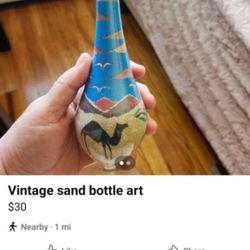 Vintage Sand Bottle Art