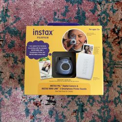 New Fujifilm Instax PAL Digital Camera and Mini Link 3 Printer Bundle, Blue