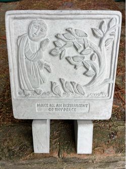 Saint Francis Cement Plaque