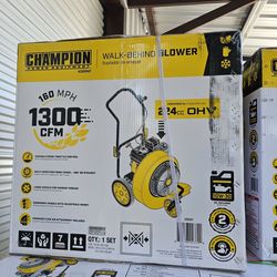 Champion 160 MPH 1300 CFM 224 cc Walk-Behind Gas Leaf Blower / Commercial Landscaper 