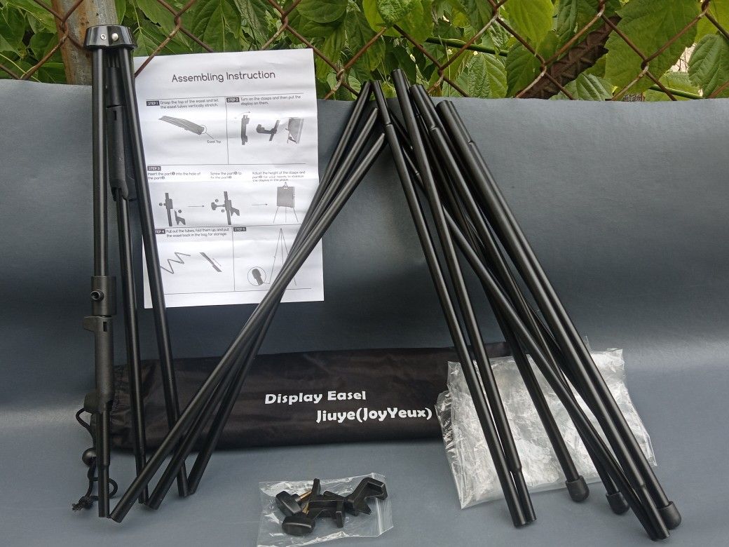 63" Tall Display Easel Stand for Wedding Sign Poster, Foldable and Adjustable with carrying Bag, Holds 5 LBS. 1 Pack