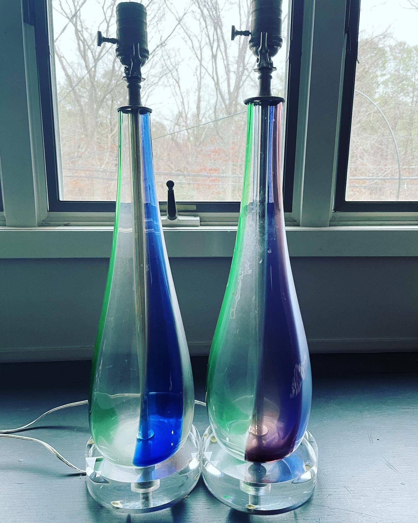 Vintage Murano Glass Table Lamps