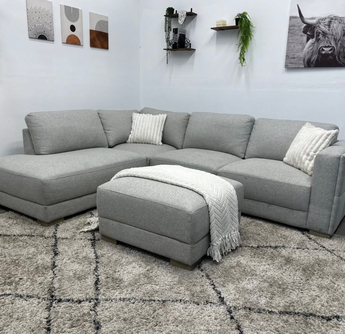 Grey Sectional Couch - Free Delivery