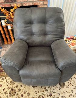 Gray Upholstered Recliner Chair