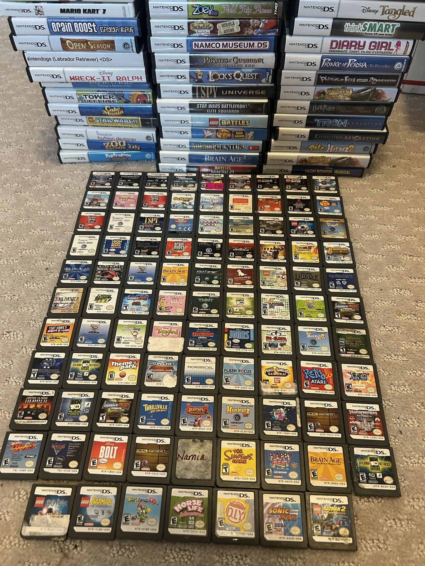 Nintendo DS + 3DS Games Collection Mario + Sonic Rush + Warioware + Guitar Hero + Lego Batman + Mario Kart + Kingdom Hearts + Ben 10 + Tony Hawk