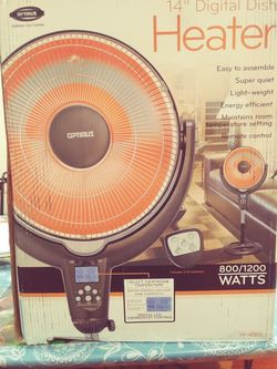 Optimus 14" digital dish Heater w. Remote 800/1200 watts