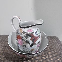 Japanese Bowl And Pitcher