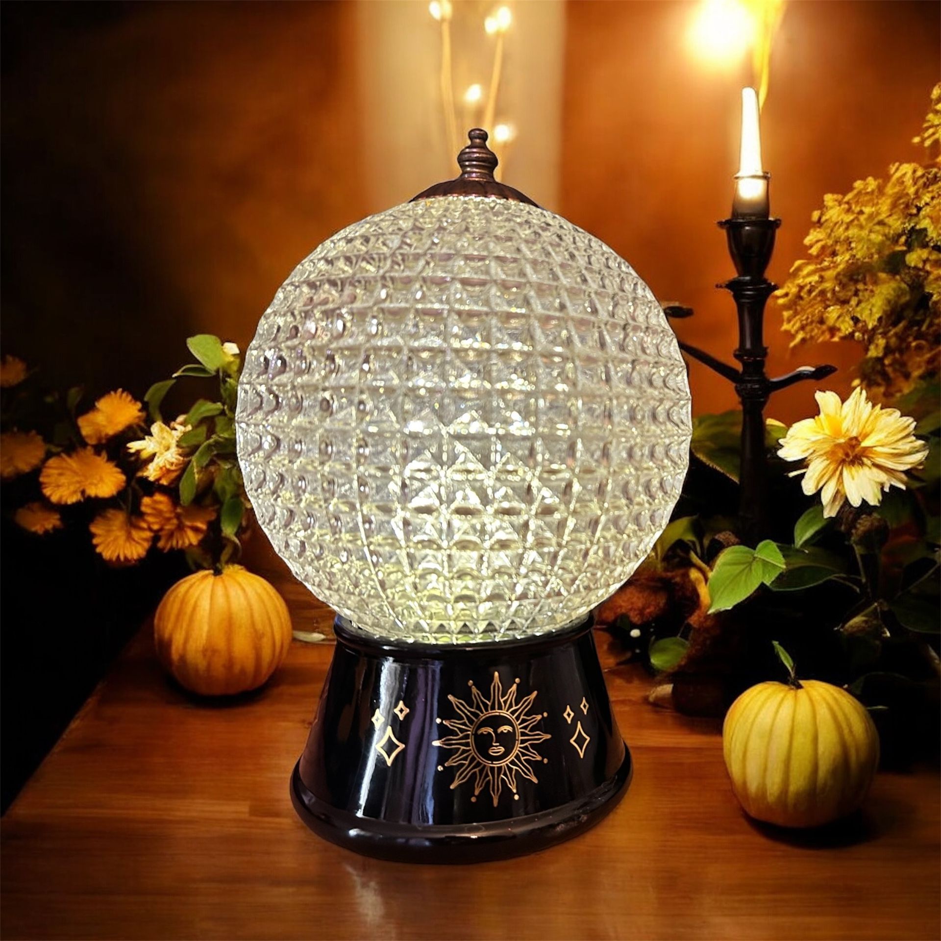 One Of A Kind, Crystal Ball Orb Was Up Cycled From Vintage Globe Light Fixture